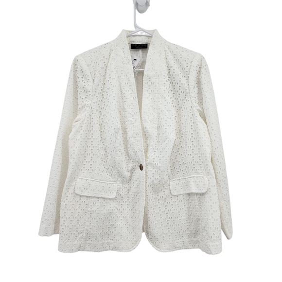 Lane Bryant Women's 100% Cotton Single Button Eyelet Blazer - 20P - Picture 2 of 11